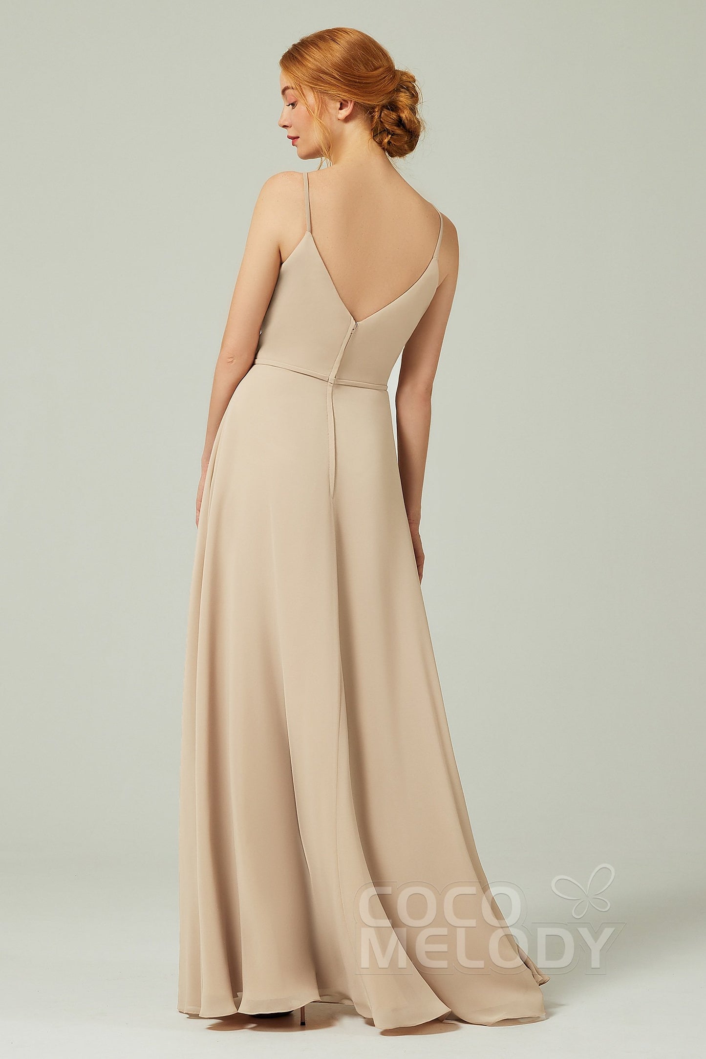 A-Line Floor Length Chiffon Bridesmaid Dress CB0312