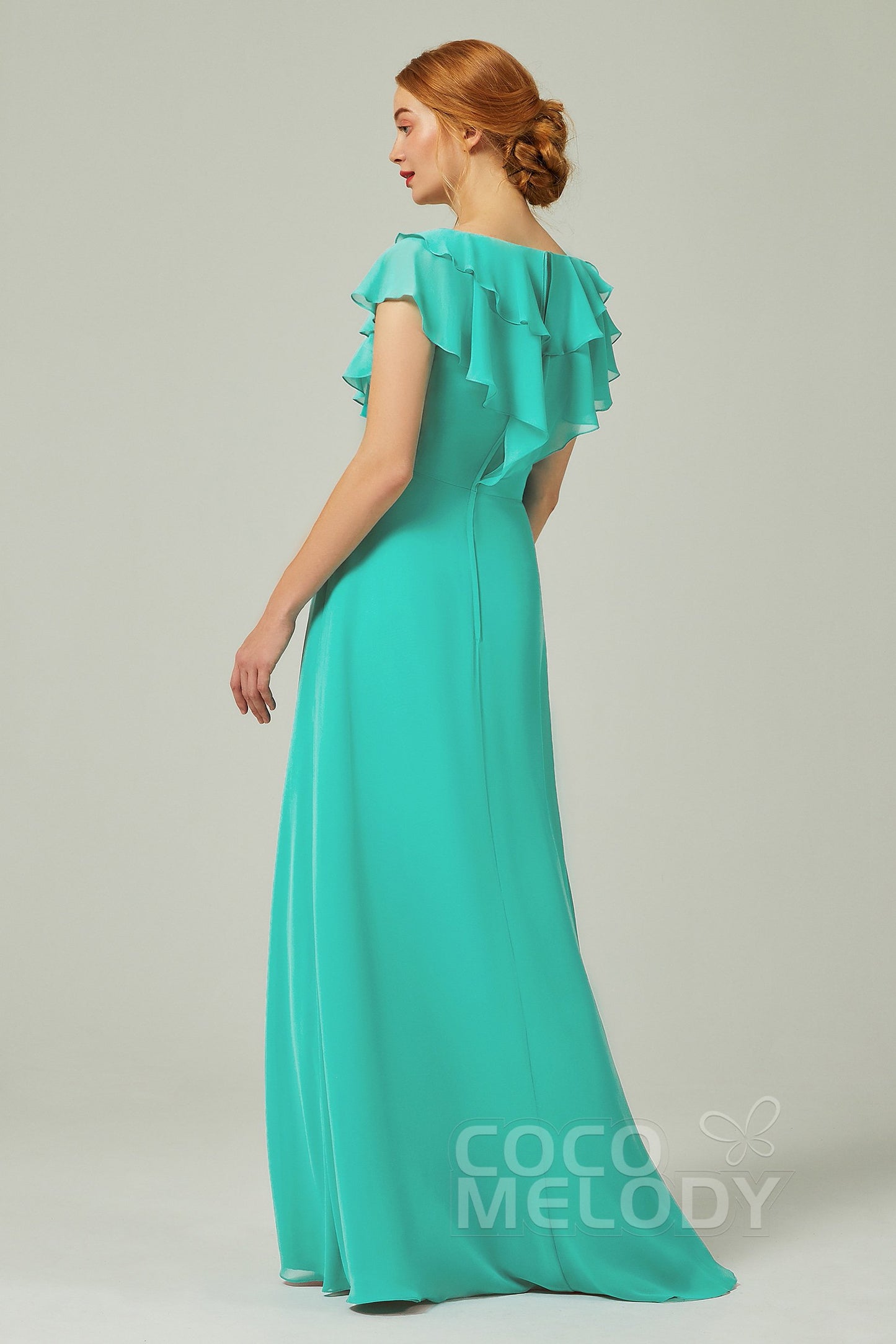 A-Line Floor Length Chiffon Bridesmaid Dress CB0323