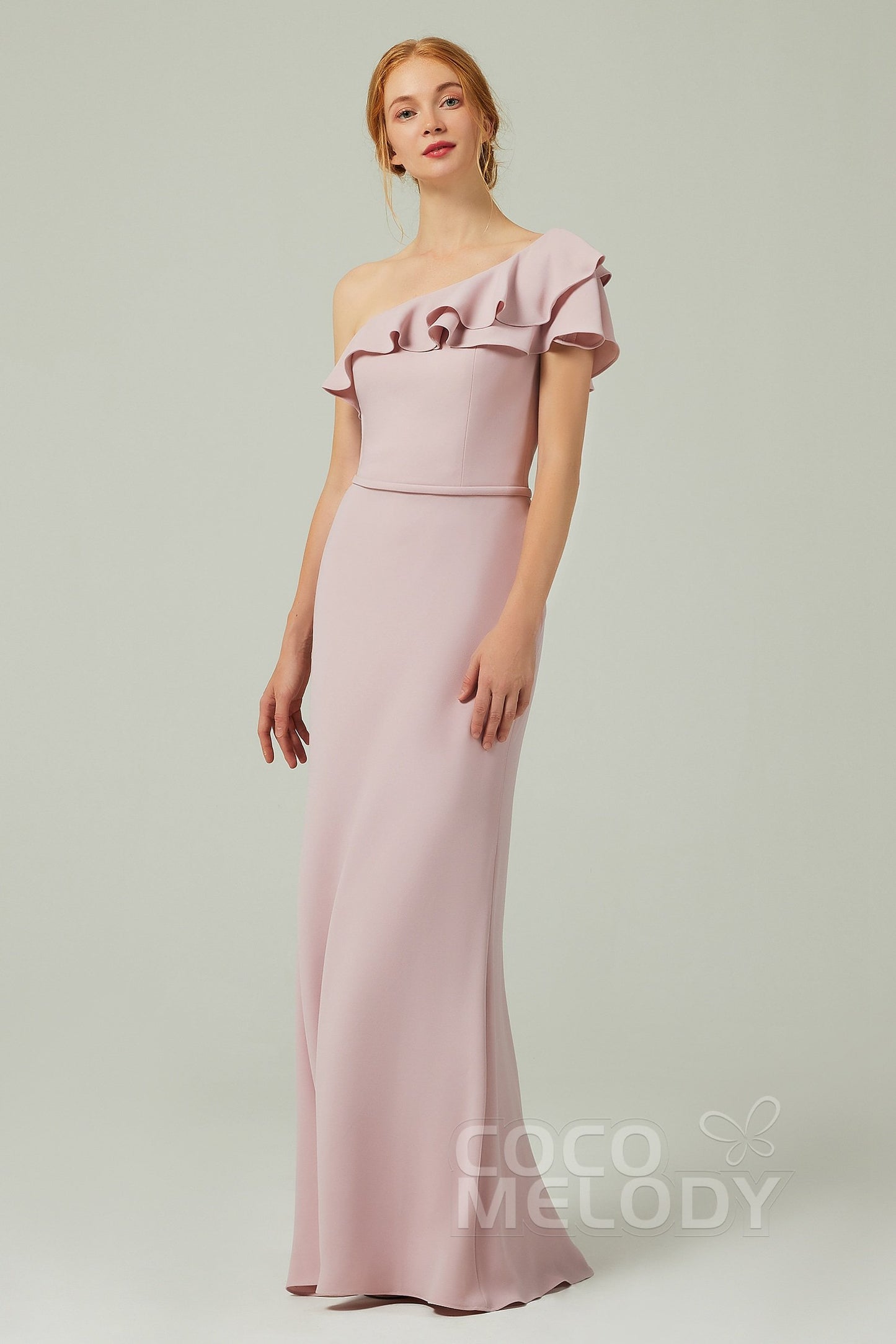 Sheath-Column Floor Length Chiffon Bridesmaid Dress CB0349