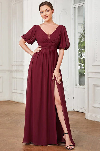 A-Line Floor Length Chiffon Bridesmaid Dress CB0655