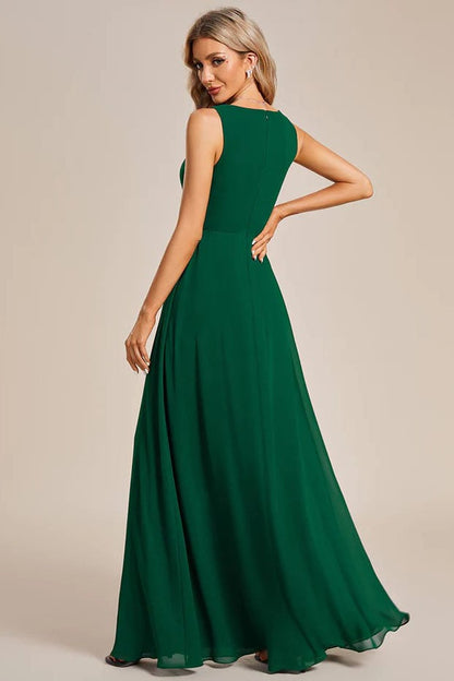 A-Line Floor Length Chiffon Bridesmaid Dress CB0662