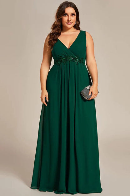 A-Line Floor Length Chiffon Bridesmaid Dress CB0662