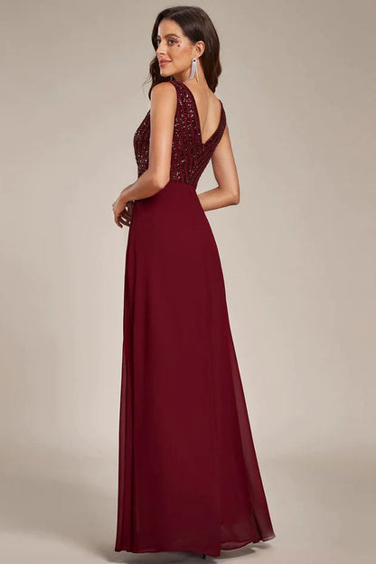 A-Line Floor Length Chiffon Bridesmaid Dress CB0663