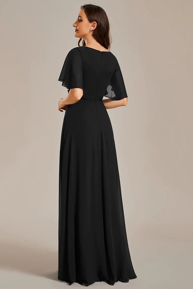 A-Line Floor Length Chiffon Bridesmaid Dress CB0665