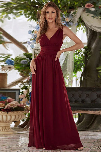 A-Line Floor Length Chiffon Bridesmaid Dress CB0680