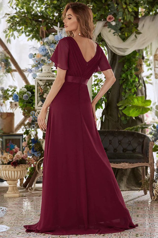 A-Line Floor Length Chiffon Bridesmaid Dress CB0682