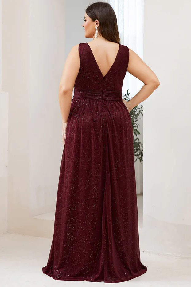 A-Line Floor Length Glitter Bridesmaid Dress CB0703