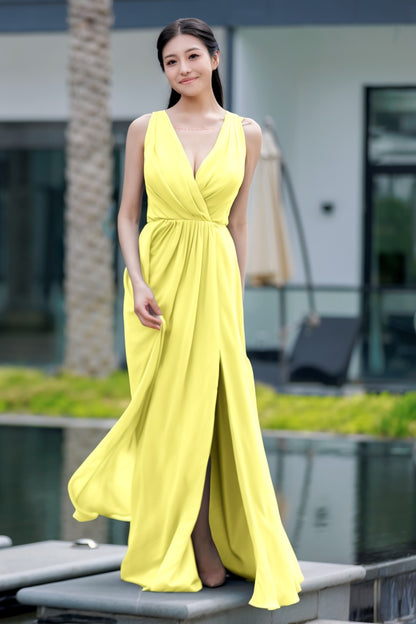 A-Line Floor Length Chiffon Bridesmaid Dress CB0708