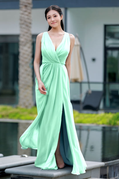 A-Line Floor Length Chiffon Bridesmaid Dress CB0708