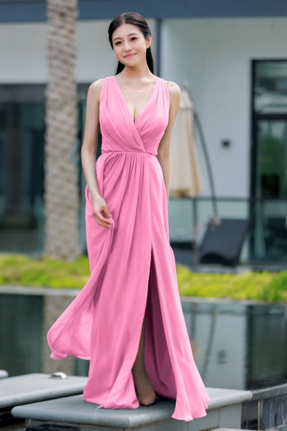 A-Line Floor Length Chiffon Bridesmaid Dress CB0708