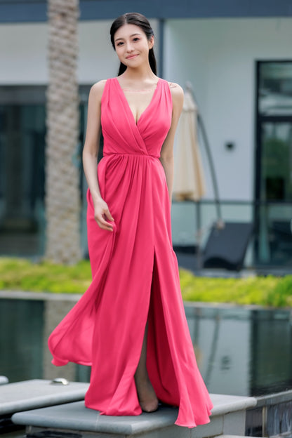 A-Line Floor Length Chiffon Bridesmaid Dress CB0708