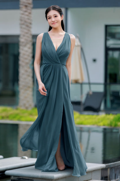 A-Line Floor Length Chiffon Bridesmaid Dress CB0708