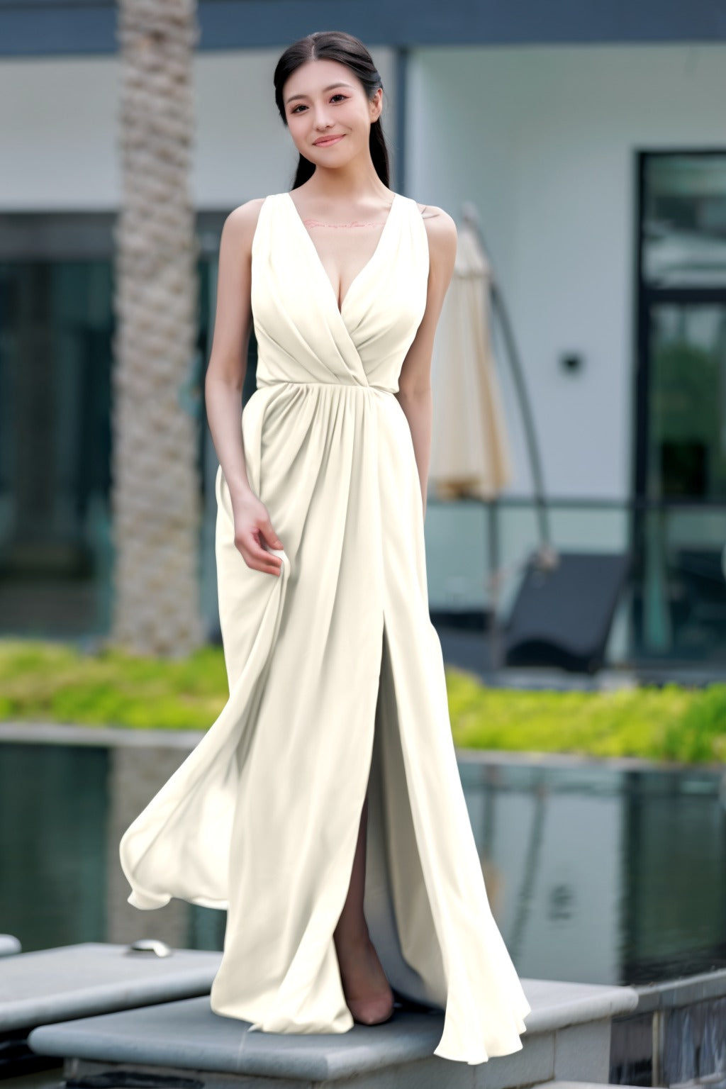 A-Line Floor Length Chiffon Bridesmaid Dress CB0708