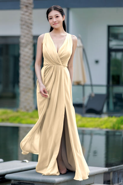 A-Line Floor Length Chiffon Bridesmaid Dress CB0708