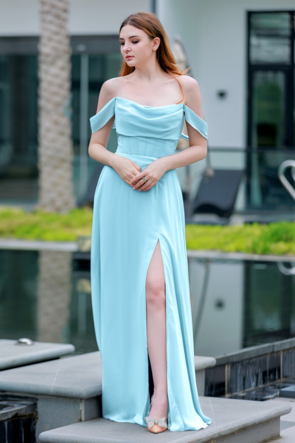 A-Line Floor Length Chiffon Bridesmaid Dress CB0709