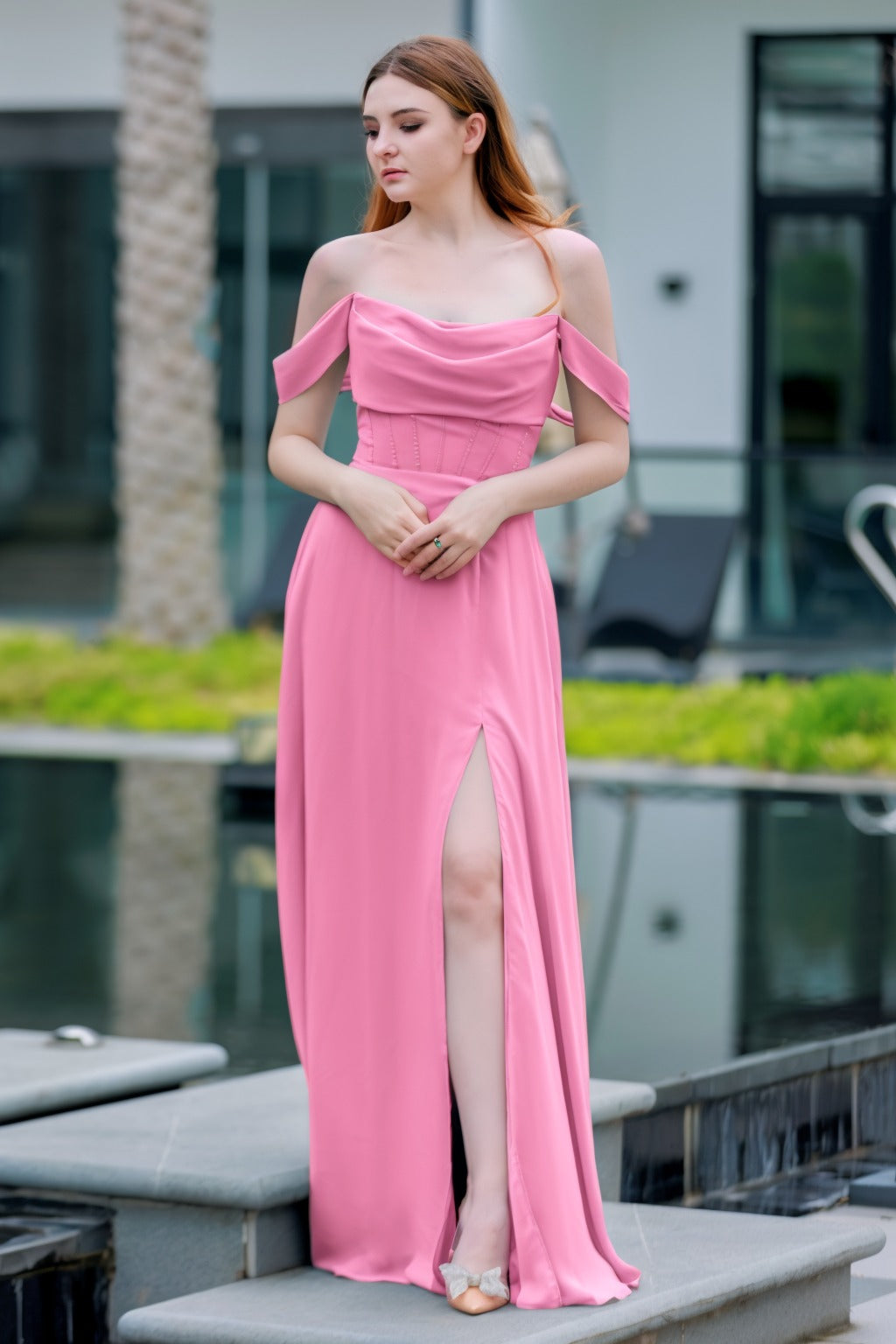 A-Line Floor Length Chiffon Bridesmaid Dress CB0709PS