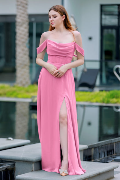 A-Line Floor Length Chiffon Bridesmaid Dress CB0709