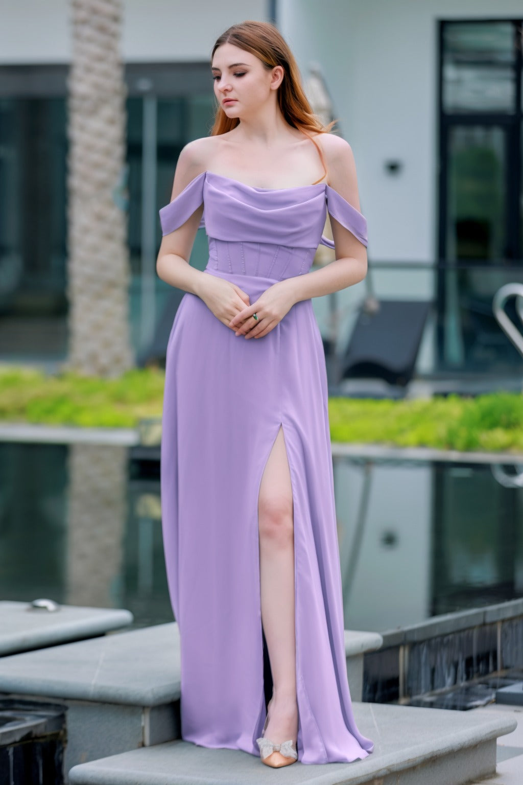 A-Line Floor Length Chiffon Bridesmaid Dress CB0709PS