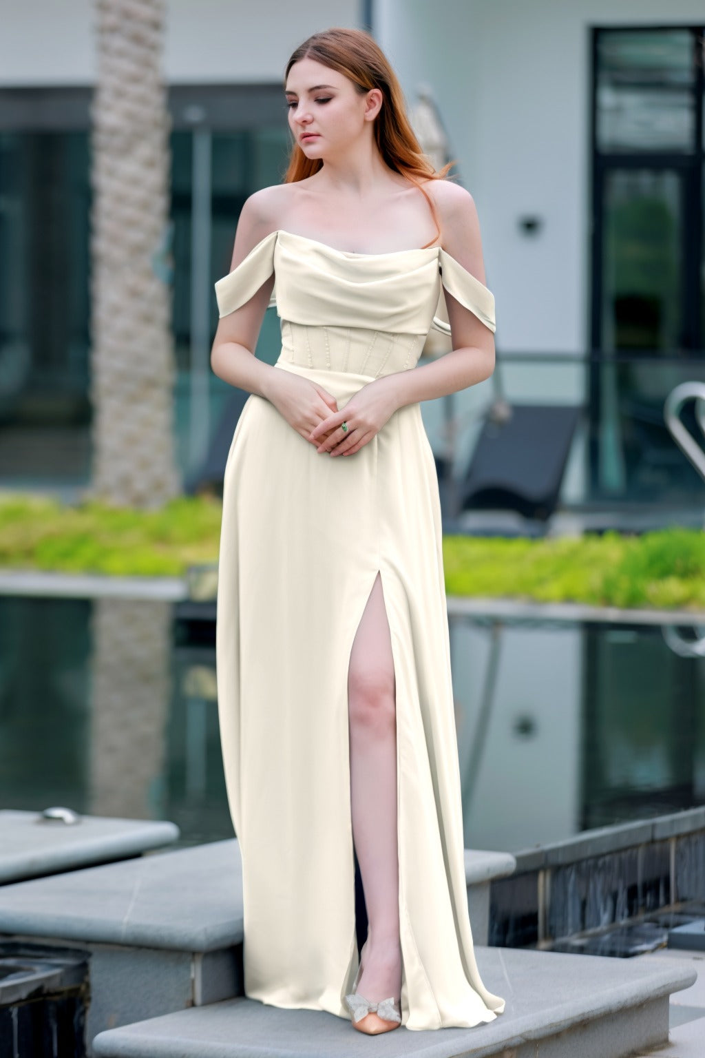 A-Line Floor Length Chiffon Bridesmaid Dress CB0709