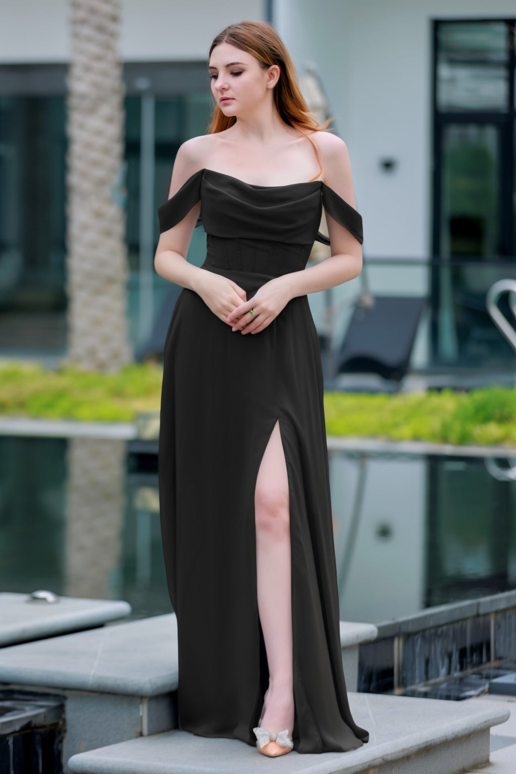 A-Line Floor Length Chiffon Bridesmaid Dress CB0709PS