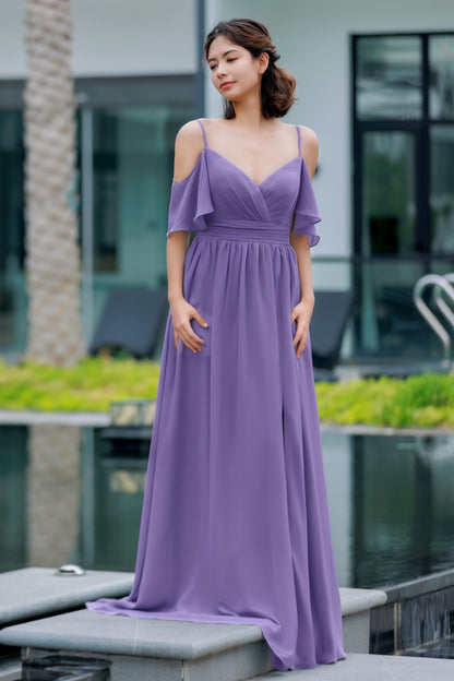 A-Line Floor Length Chiffon Bridesmaid Dress CB0710