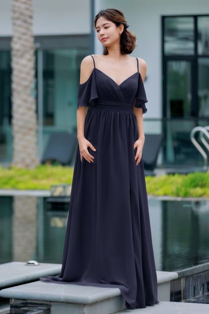 A-Line Floor Length Chiffon Bridesmaid Dress CB0710