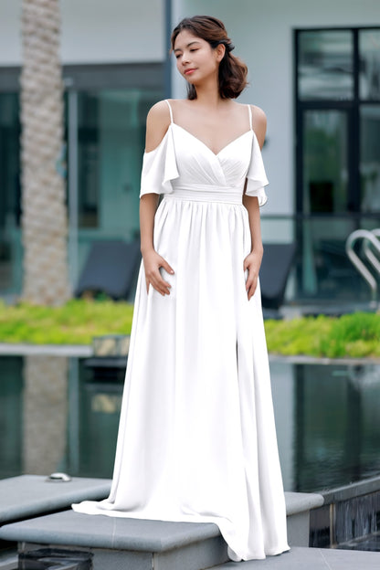 A-Line Floor Length Chiffon Bridesmaid Dress CB0710