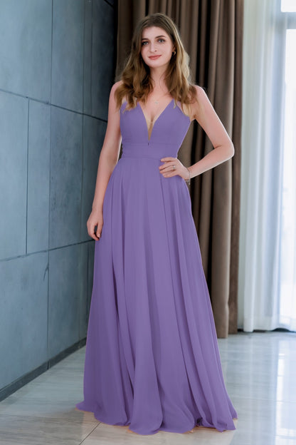 A-Line Floor Length Chiffon Bridesmaid Dress CB0716