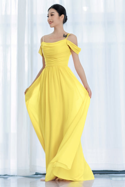 A-Line Floor Length Chiffon Bridesmaid Dress CB0717