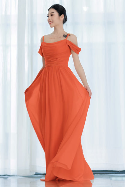 A-Line Floor Length Chiffon Bridesmaid Dress CB0717