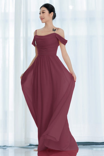 A-Line Floor Length Chiffon Bridesmaid Dress CB0717