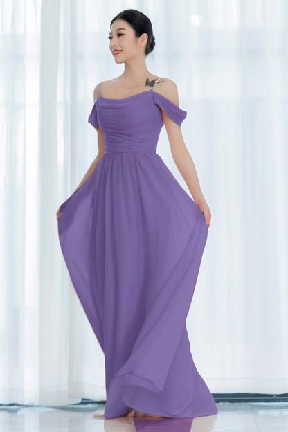 A-Line Floor Length Chiffon Bridesmaid Dress CB0717