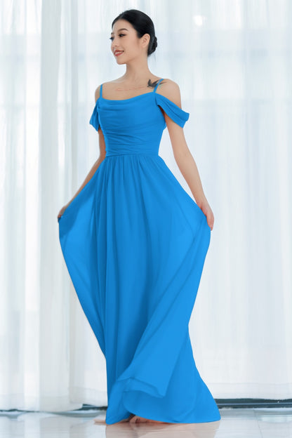 A-Line Floor Length Chiffon Bridesmaid Dress CB0717