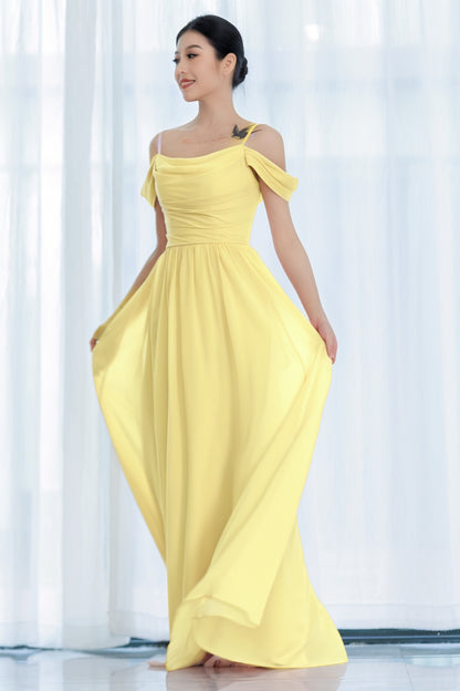 A-Line Floor Length Chiffon Bridesmaid Dress CB0717