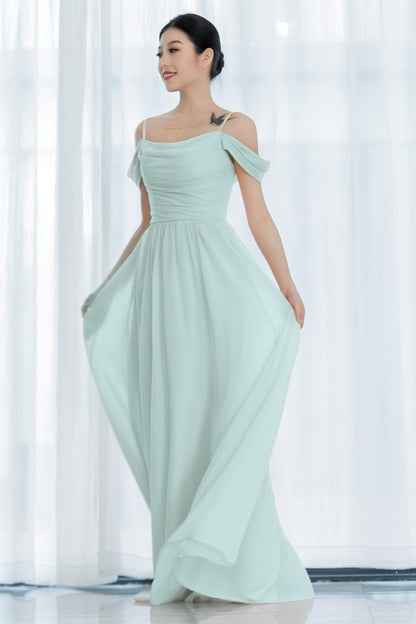 A-Line Floor Length Chiffon Bridesmaid Dress CB0717