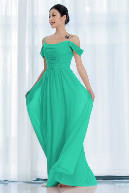 A-Line Floor Length Chiffon Bridesmaid Dress CB0717