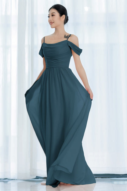 A-Line Floor Length Chiffon Bridesmaid Dress CB0717