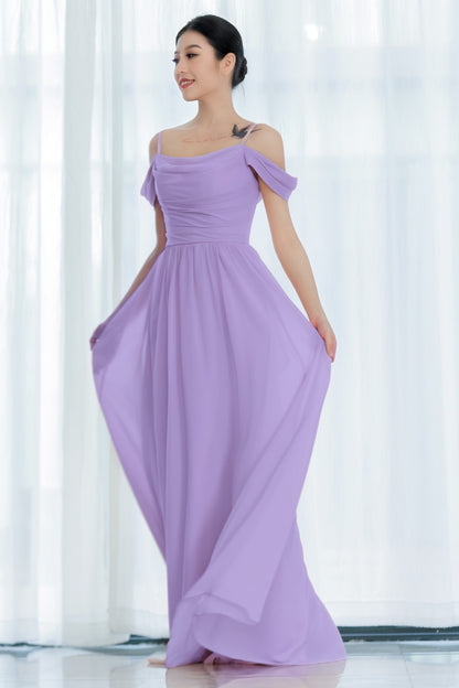 A-Line Floor Length Chiffon Bridesmaid Dress CB0717