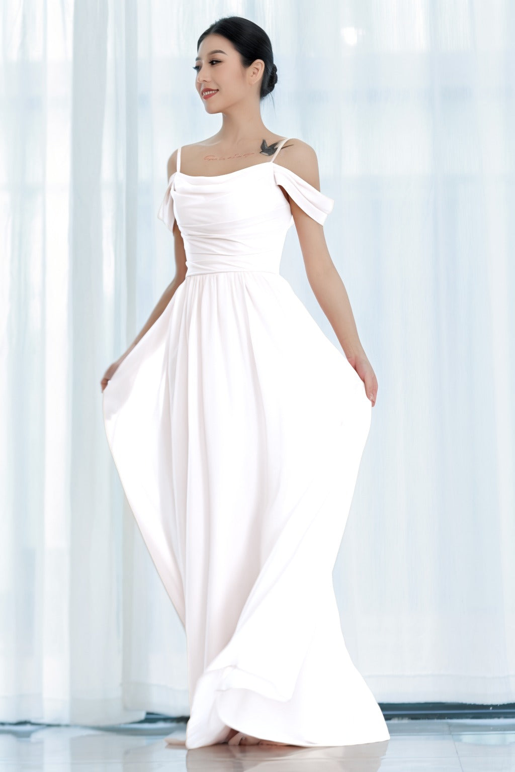 A-Line Floor Length Chiffon Bridesmaid Dress CB0717