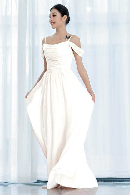 A-Line Floor Length Chiffon Bridesmaid Dress CB0717