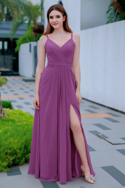 A-Line Floor Length Chiffon Bridesmaid Dress CB0718