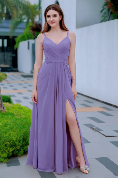 A-Line Floor Length Chiffon Bridesmaid Dress CB0718