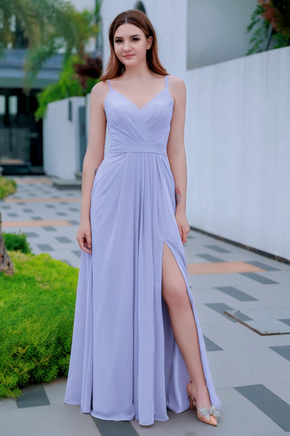 A-Line Floor Length Chiffon Bridesmaid Dress CB0718