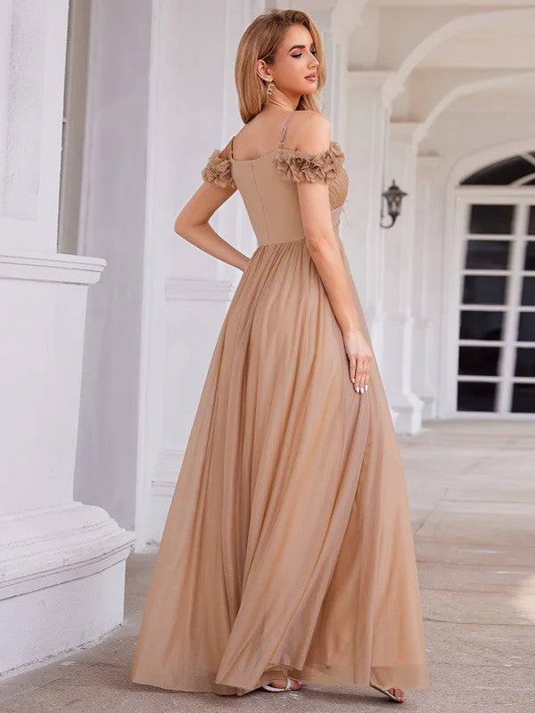 A-Line Floor Length Chiffon Bridesmaid Dress CB0721