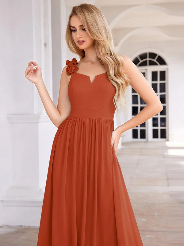 A-Line Floor Length Chiffon Bridesmaid Dress CB0722