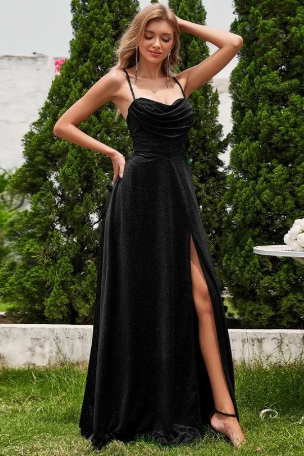 A-Line Floor Length Sequined Bridesmaid Dress CB0724