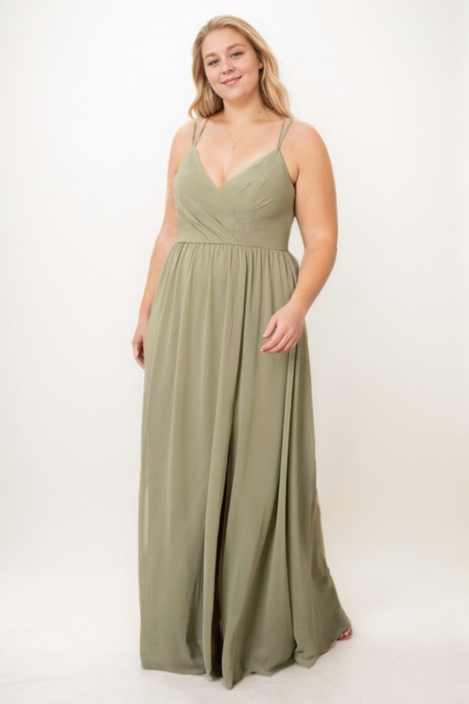 A-Line Maxi Chiffon Bridesmaid Dress CB0728