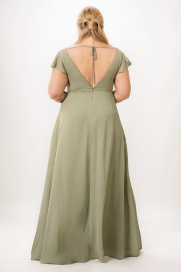 A-Line Maxi Chiffon Bridesmaid Dress CB0729