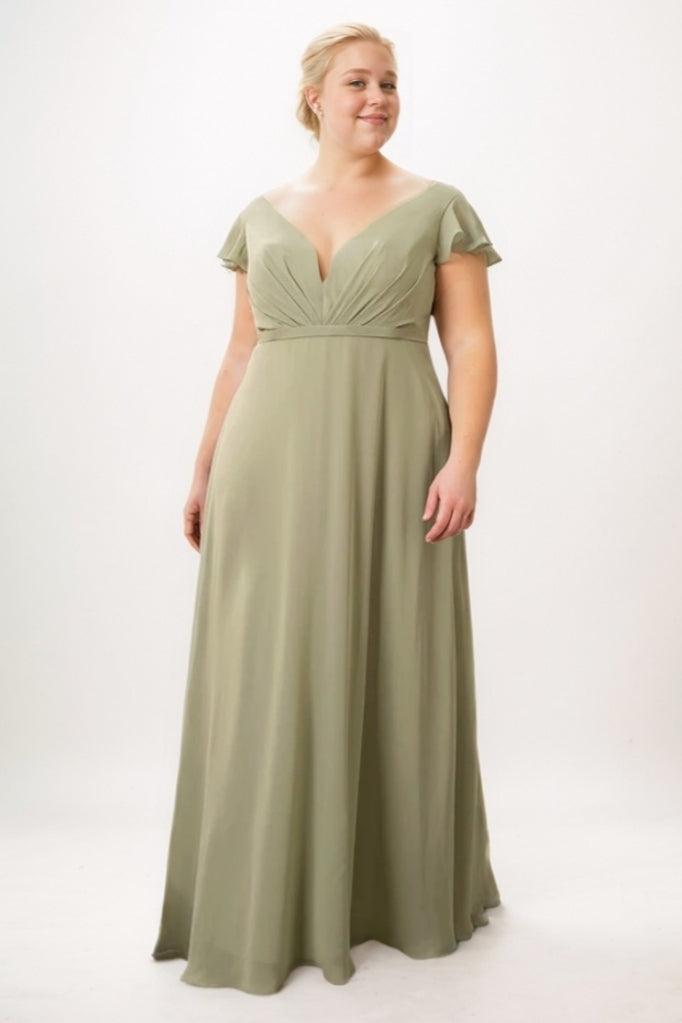 A-Line Maxi Chiffon Bridesmaid Dress CB0729