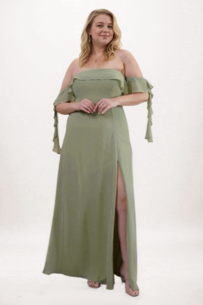 A-Line Maxi Chiffon Bridesmaid Dress CB0730